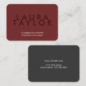 Grote tekst diep roodgrijs visitekaartje (Voorkant / Achterkant)