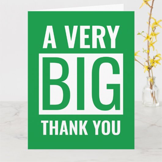 Grote tekst Een heel grote dank je wel Groen en Wi Kaart (Gele Bloem)