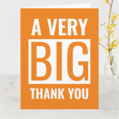 Grote tekst Een zeer grote dank, Oranje en wit Kaart (Gele Bloem)