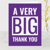 Grote tekst een zeer grote dank voor Paars en wit Kaart (Gele Bloem)