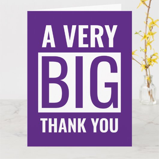 Grote tekst een zeer grote dank voor Paars en wit Kaart (Gele Bloem)