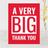 Grote tekst een zeer grote dank voor rood en wit kaart (Gele Bloem)