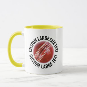 Grote tekst GEEL Combo 11oz Aangepast Cricket Mok