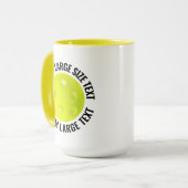 Grote tekst GEEL Combo 15oz Aangepaste Pickleball Mok (Voorkant links)