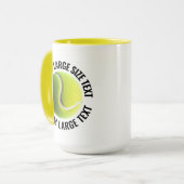 Grote tekst GEEL Combo 15oz Aangepaste Tennis Mok (Voorkant links)