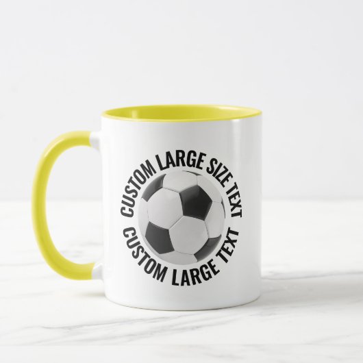 Grote tekst GEEL Combo 325ml Douane Voetbal Mok (Links)