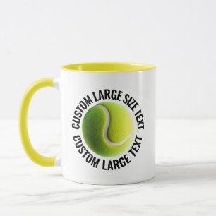 Grote tekst GELE Combo 11oz Douanewedstrijd Tennis Mok