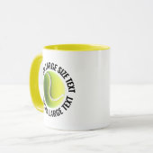 Grote tekst GELE Combo 11oz Douanewedstrijd Tennis Mok (Voorkant links)