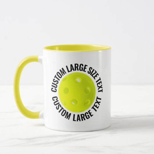 Grote tekst GELE Combo 11oz Douwpicklebal op maat Mok (Links)