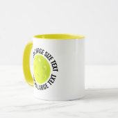 Grote tekst GELE Combo 11oz Douwpicklebal op maat Mok (Voorkant links)