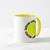Grote tekst GELE Combo 11oz Douwpicklebal op maat Mok (Voorkant rechts)