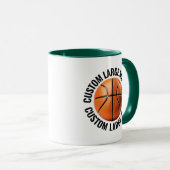 Grote tekst HUN. GREEN Combo 11oz Aangepast basket Mok (Voorkant rechts)