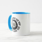 Grote tekst LICHTBLAUW Combo 11oz Aangepaste 8 Bal Mok (Voorkant links)