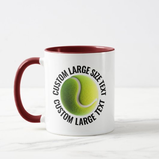 Grote tekst MAROON Combo 11oz Aangepaste Tennis Mok (Links)