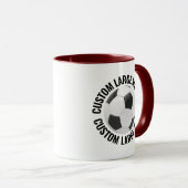 Grote tekst MAROON Combo 11oz Aangepaste Voetbal Mok (Voorkant rechts)