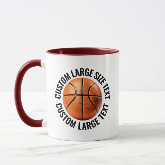 Grote tekst MAROON Combo 11oz Custom Basketbal Mok (Links)