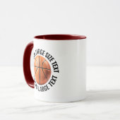 Grote tekst MAROON Combo 11oz Custom Basketbal Mok (Voorkant links)