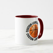 Grote tekst MAROON Combo 11oz Custom Basketbal Mok (Voorkant rechts)