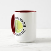 Grote tekst MAROON Combo 15oz Aangepaste Tennis Mok (Voorkant links)