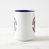 Grote tekst NAVY BLAUW Combinatie 15oz Aangepaste Mok (Midden)