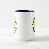 Grote tekst NAVY BLAUW Combinatie 15oz Aangepaste Mok (Midden)