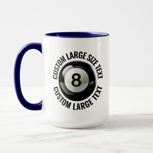 Grote tekst NAVY BLAUW Combinatie 15oz Aangepaste Mok (Links)