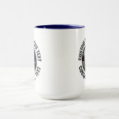 Grote tekst NAVY BLAUW Combinatie 15oz Aangepaste Mok (Midden)