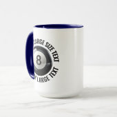 Grote tekst NAVY BLAUW Combinatie 15oz Aangepaste Mok (Voorkant links)