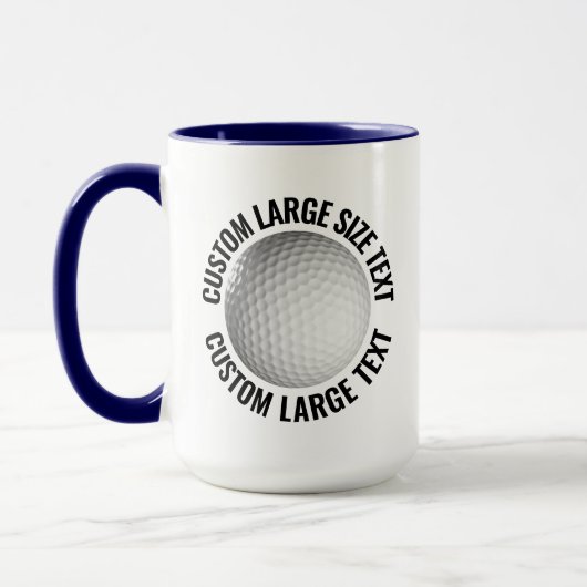 Grote tekst NAVY BLAUW Combinatie 15oz Aangepaste Mok (Links)