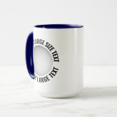 Grote tekst NAVY BLAUW Combinatie 15oz Aangepaste Mok (Voorkant links)