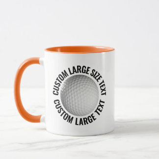 Grote tekst ORANJE Combo 11oz Aangepaste Golf Mok