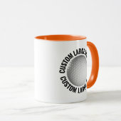 Grote tekst ORANJE Combo 11oz Aangepaste Golf Mok (Voorkant rechts)