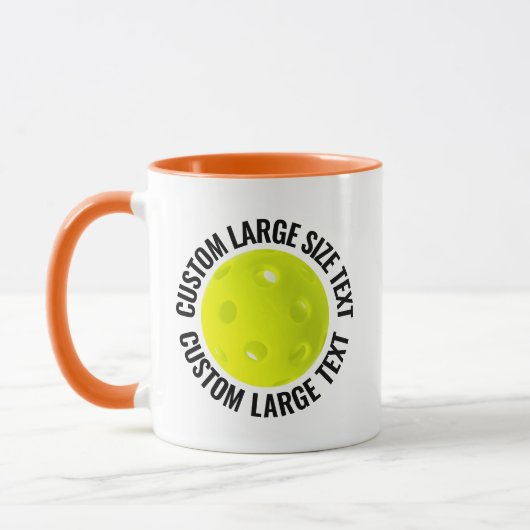 Grote tekst ORANJE Combo 11oz Aangepaste Picklebal Mok (Links)