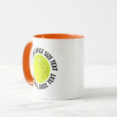 Grote tekst ORANJE Combo 11oz Aangepaste Picklebal Mok (Voorkant links)