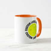 Grote tekst ORANJE Combo 11oz Aangepaste Picklebal Mok (Voorkant rechts)
