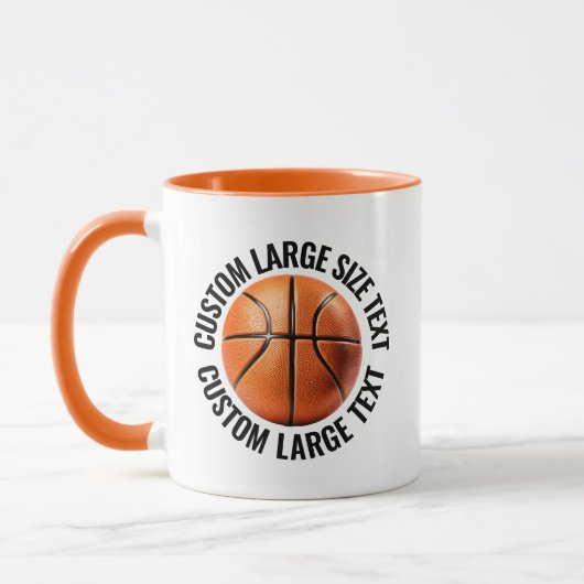 Grote tekst ORANJE Combo 325ml Douanebasketbal Mok (Links)