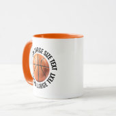 Grote tekst ORANJE Combo 325ml Douanebasketbal Mok (Voorkant links)