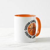 Grote tekst ORANJE Combo 325ml Douanebasketbal Mok (Voorkant rechts)