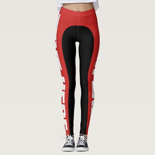 Grote tekst /Personaliseer Leggings (Voorkant)