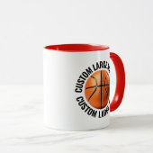 Grote tekst RODE Combo 11oz aangepaste basketbal Mok (Voorkant rechts)