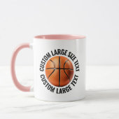Grote tekst ROZE Combo 11oz Aangepaste Basketbal Mok (Links)
