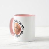Grote tekst ROZE Combo 11oz Aangepaste Basketbal Mok (Voorkant links)