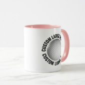 Grote tekst ROZE Combo 11oz Aangepaste Golf Mok (Voorkant rechts)