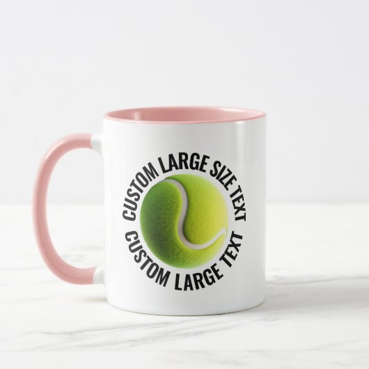 Grote tekst ROZE Combo 11oz Aangepaste Tennis Mok (Links)