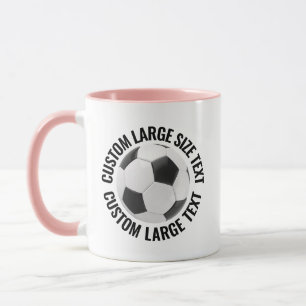 Grote tekst ROZE Combo 11oz Aangepaste Voetbal Mok