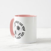 Grote tekst ROZE Combo 11oz Aangepaste Voetbal Mok (Voorkant links)