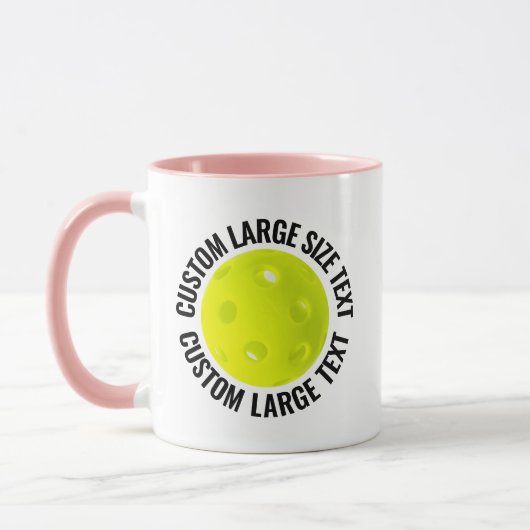 Grote tekst ROZE Combo 11oz Douane Pickleball Mok (Links)
