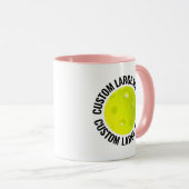 Grote tekst ROZE Combo 11oz Douane Pickleball Mok (Voorkant rechts)