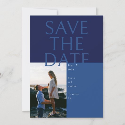 Grote tekst Save the Date kaart (Voorkant)