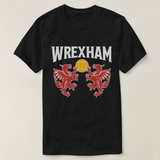 Grote tekst van Wrexham met Dragons63 T-shirt (Design voorkant)